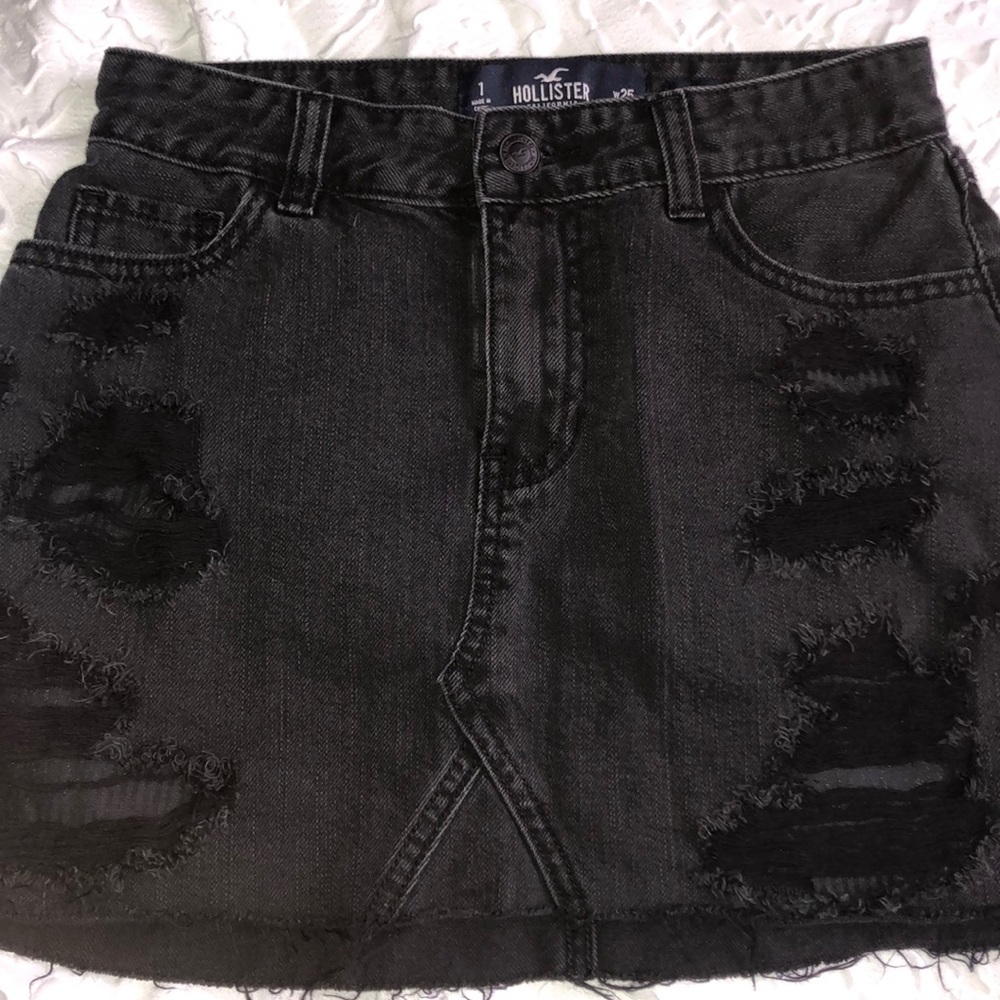 Black jean skirt